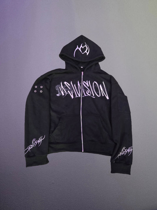 ILY4L ZIP-UP HOODIE (BLACK)